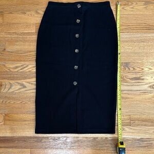 Sanctuary, black pencil skirt with four buttons down front size small